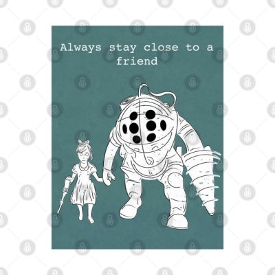 Stay Close To A Friend Throw Pillow Official Bioshock Merch