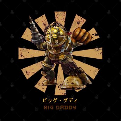 Big Daddy Retro Japanese Bioshock Throw Pillow Official Bioshock Merch