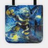 Bioshock Big Daddy And Little Sister Starry Night Tote Official Bioshock Merch