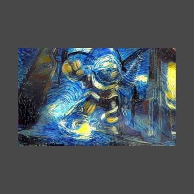 Bioshock Big Daddy And Little Sister Starry Night Tapestry Official Bioshock Merch