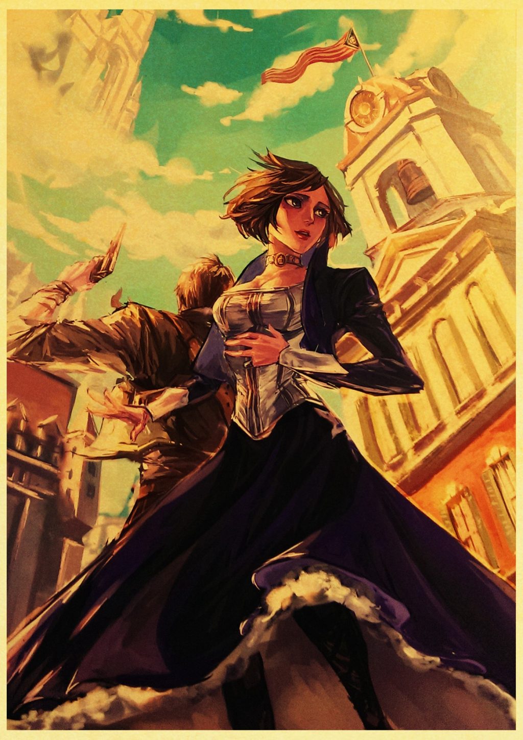 Shooting Game Bioshock Infinite Retro Kraft Poster Children s Room Decoration Painting 3 - Bioshock Merch