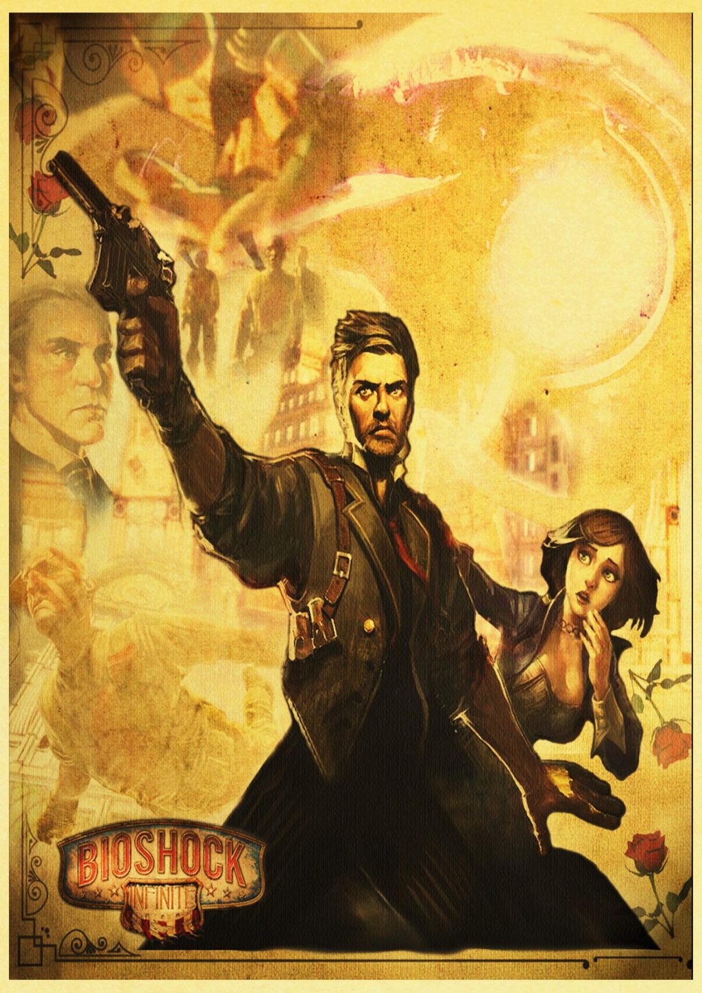 Shooting Game Bioshock Infinite Retro Kraft Poster Children s Room Decoration Painting 4 - Bioshock Merch