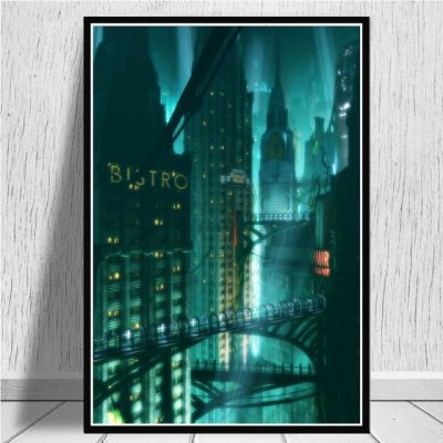 Video Game Bioshock Rapture Posters and Prints Canvas Painting Wall Pictures for Living Room Boy Room 17 - Bioshock Merch