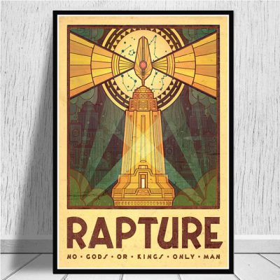 Video Game Bioshock Rapture Posters and Prints Canvas Painting Wall Pictures for Living Room Boy Room 20 - Bioshock Merch