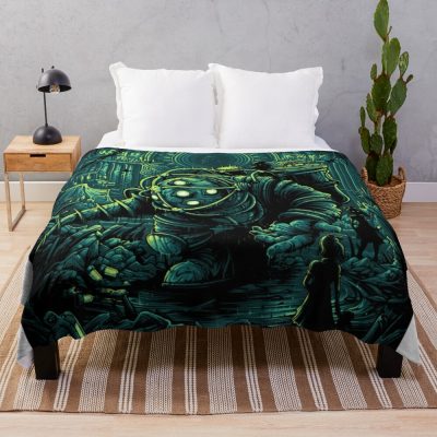 Bioshock Big Daddy Throw Blanket Official Bioshock Merch