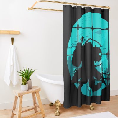 Bioshock Blue Shower Curtain Official Bioshock Merch