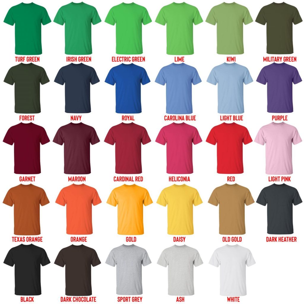 t shirt color chart - Bioshock Merch