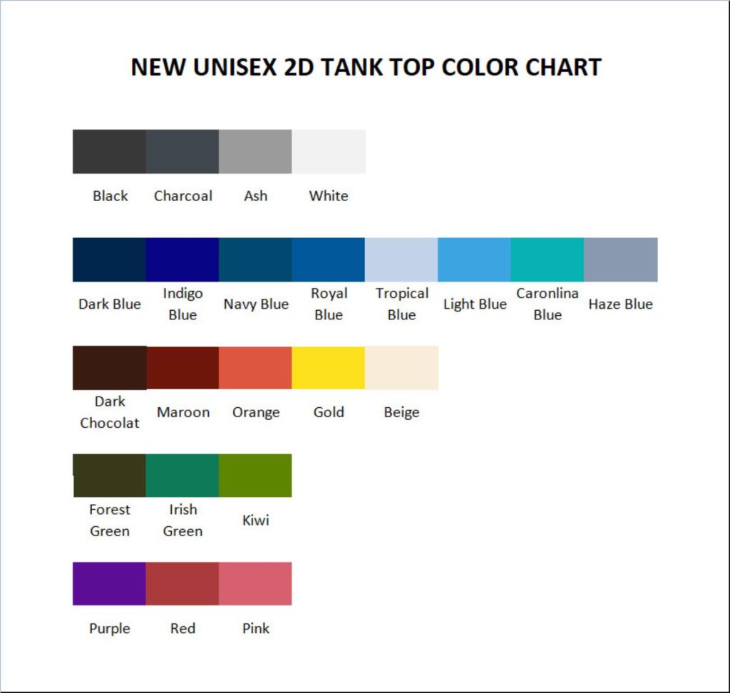 tank top color chart - Bioshock Merch