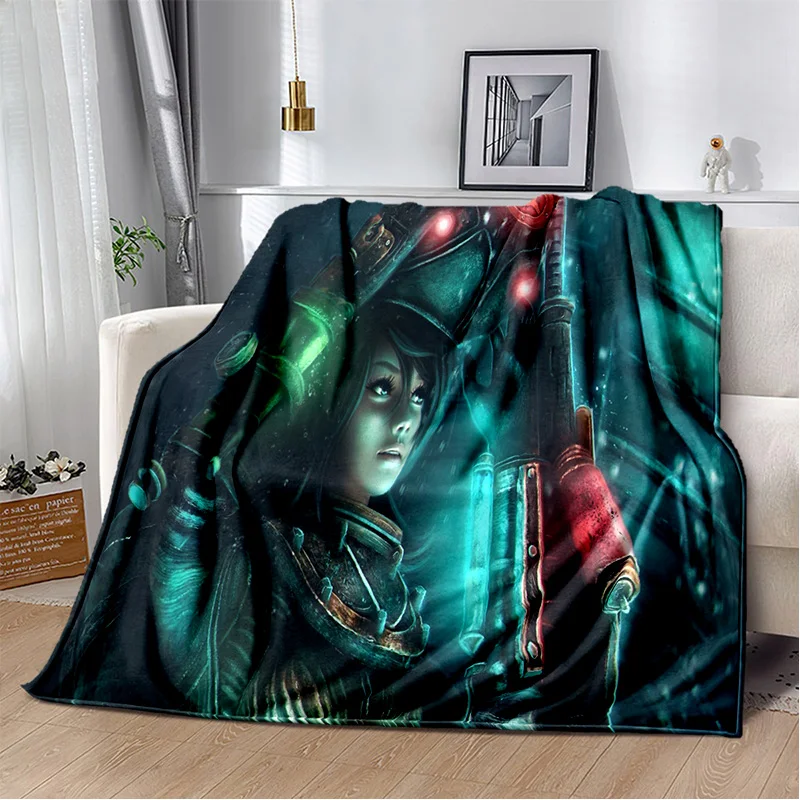 3D Retro BioShock Game Gamer Blanket Soft Throw Blanket for Home Bedroom Bed Sofa Picnic Travel 16 - Bioshock Merch