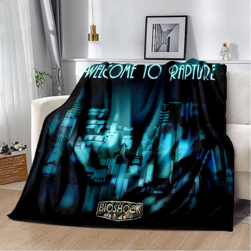 3D Retro BioShock Game Gamer Blanket Soft Throw Blanket for Home Bedroom Bed Sofa Picnic Travel 28 - Bioshock Merch